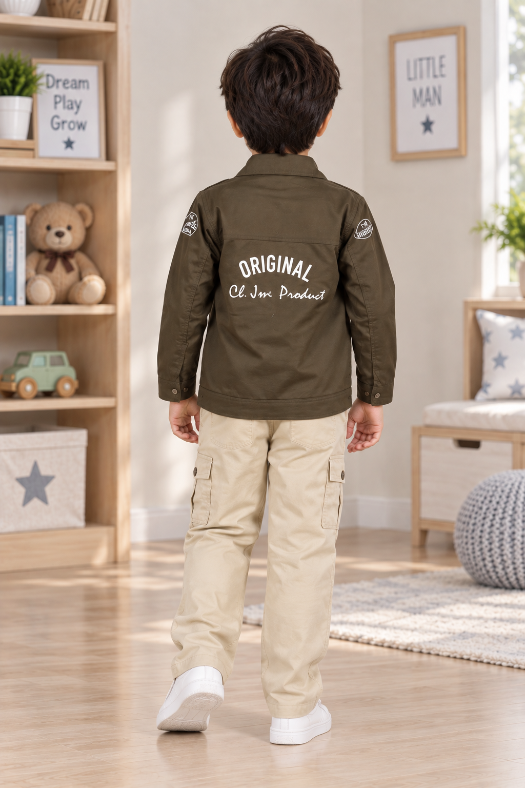 2711PL Imported Cotton Pant Suit for Boys – Premium Casual & Party Wear Set 2711PL-266-KHAKI - Image 4