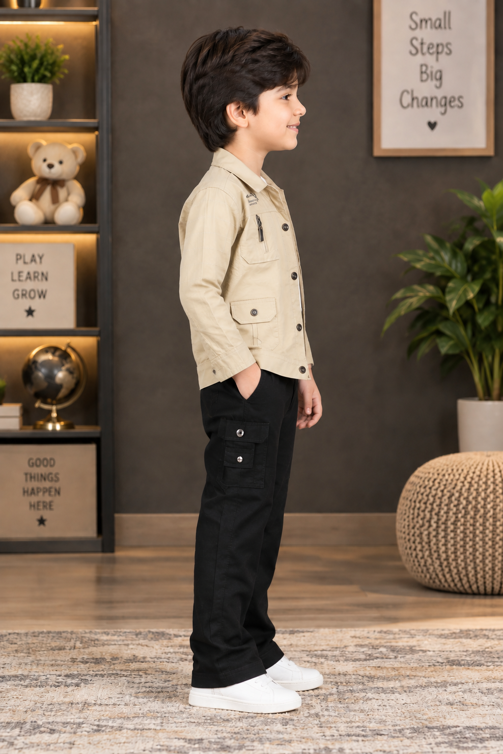 2714PL Imported Cotton Pant Suit for Boys – Premium Cargo Style Kidswear Set 2714PL-266-FWN - Image 3