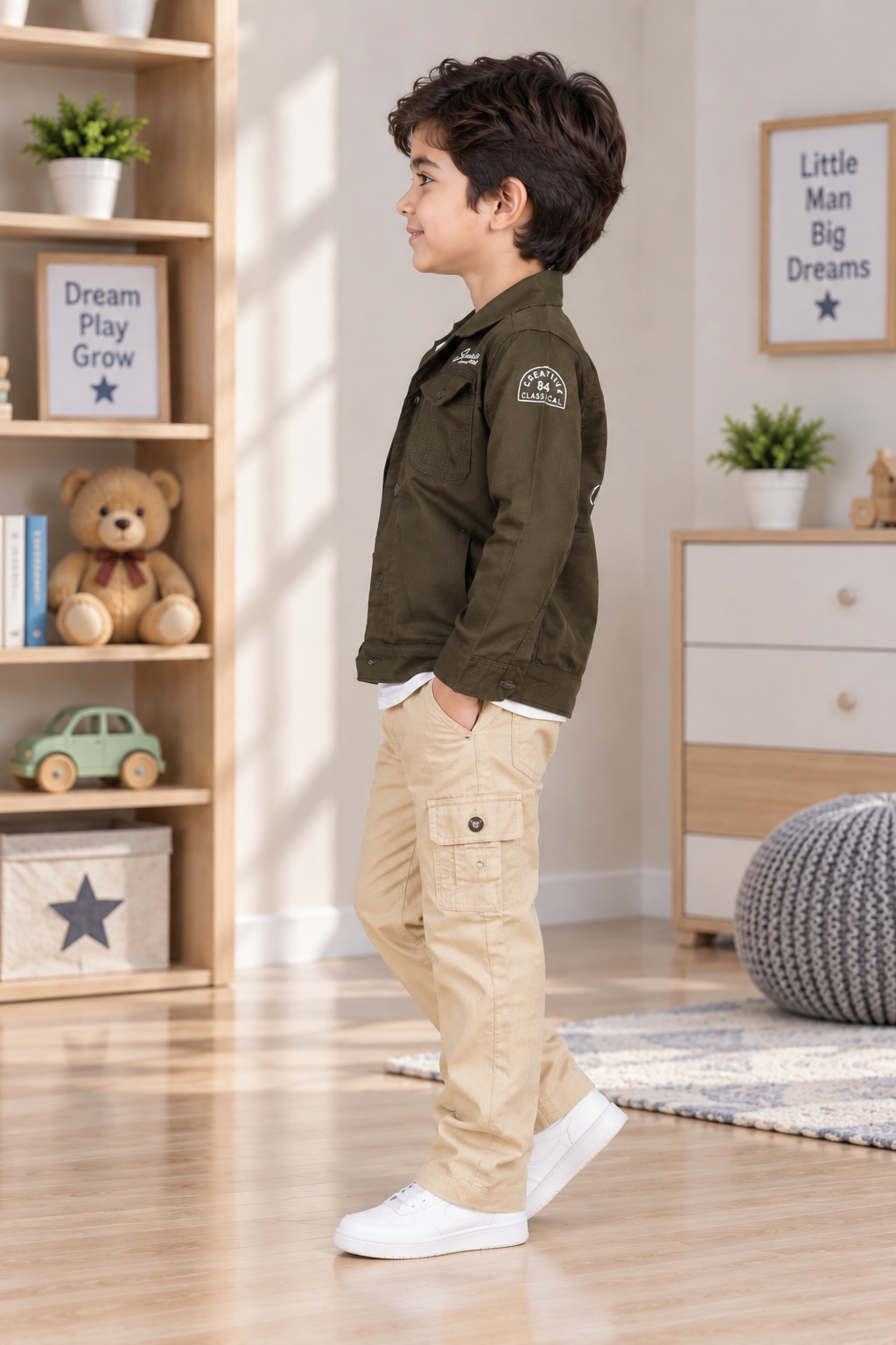 2711PL Imported Cotton Pant Suit for Boys – Premium Casual & Party Wear Set 2711PL-266-KHAKI - Image 3