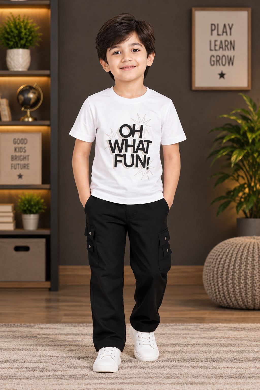 2714PL Imported Cotton Pant Suit for Boys – Premium Cargo Style Kidswear Set 2714PL-266-FWN - Image 2