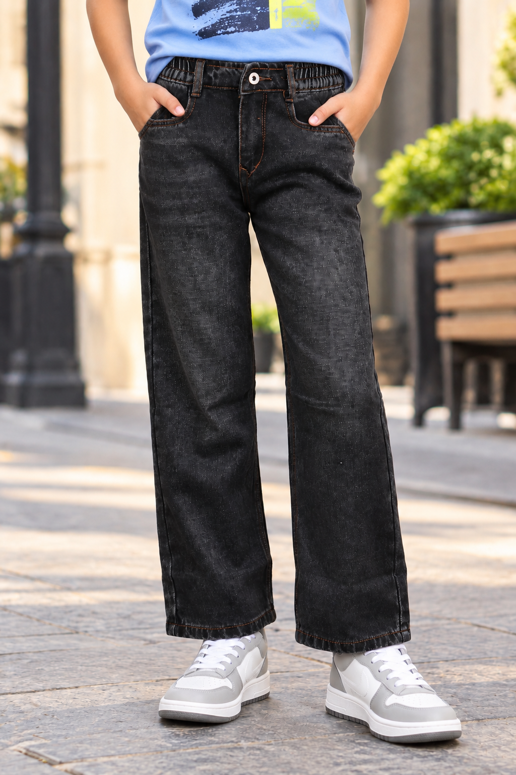 8348PL Boys’ Premium Black Straight Fit Denim Jeans | Classic Full-Length Casual Jeans 8348PL-30-BLK