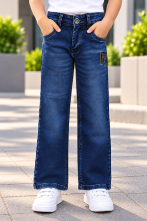 084PL Boys’ Deep Blue Straight-Fit Denim Jeans – Premium Washed Denim | Classic Everyday Casual Pants 084PL-277-D BLU