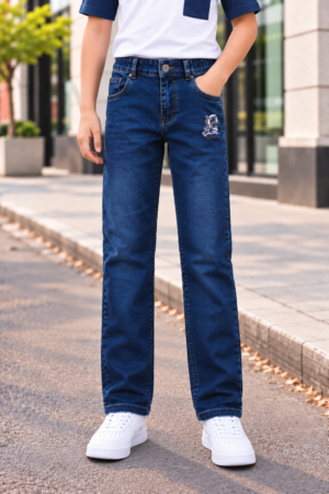 277 Boys’ Dark Blue Straight-Fit Denim Jeans – Premium Imported Fabric | Classic Casual Style 43877PL-277-D BLU