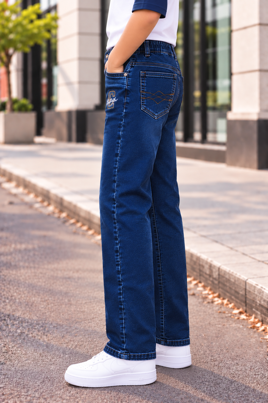 277 Boys’ Dark Blue Straight-Fit Denim Jeans – Premium Imported Fabric | Classic Casual Style 43877PL-277-D BLU - Image 4