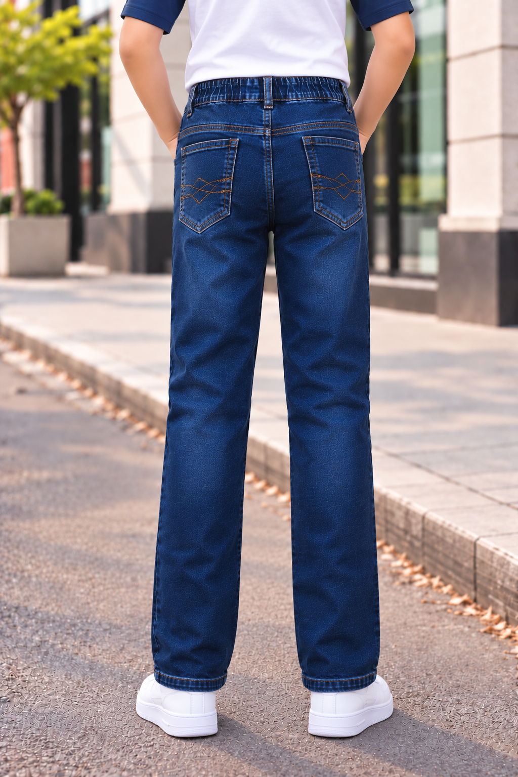 277 Boys’ Dark Blue Straight-Fit Denim Jeans – Premium Imported Fabric | Classic Casual Style 43877PL-277-D BLU - Image 3