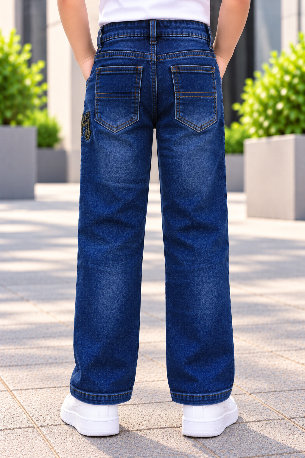 084PL Boys’ Deep Blue Straight-Fit Denim Jeans – Premium Washed Denim | Classic Everyday Casual Pants 084PL-277-D BLU - Image 3