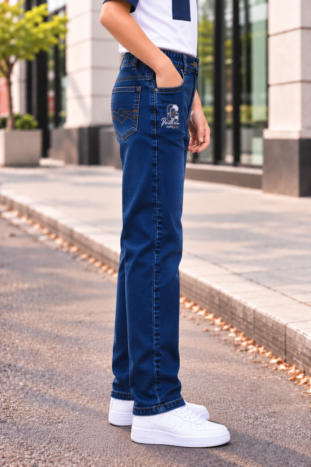 277 Boys’ Dark Blue Straight-Fit Denim Jeans – Premium Imported Fabric | Classic Casual Style 43877PL-277-D BLU - Image 2