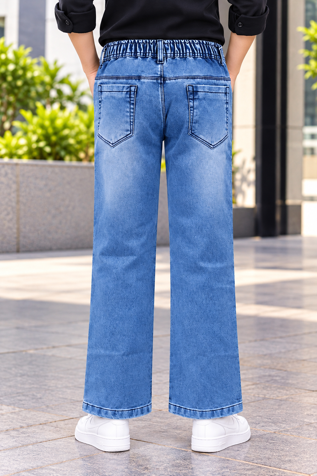43877PL Boys’ Light Blue Straight-Fit Denim Jeans – Premium Imported Fabric | Faded Wash Casual Jeans 43877PL-277-L BLU - Image 3