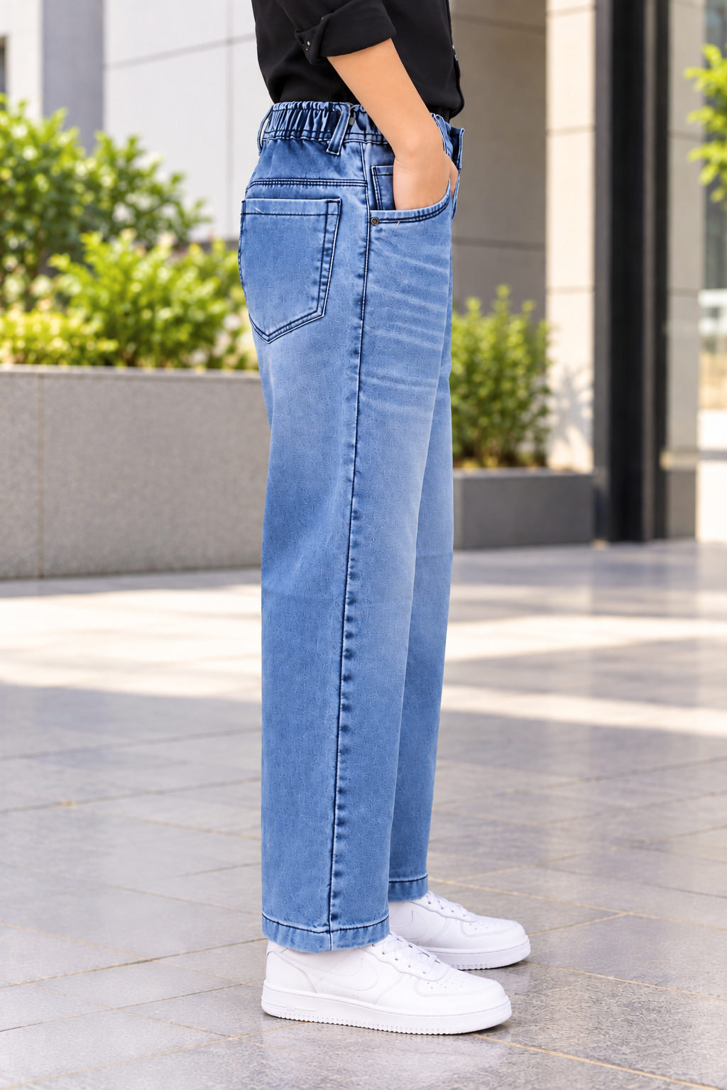 43877PL Boys’ Light Blue Straight-Fit Denim Jeans – Premium Imported Fabric | Faded Wash Casual Jeans 43877PL-277-L BLU - Image 2