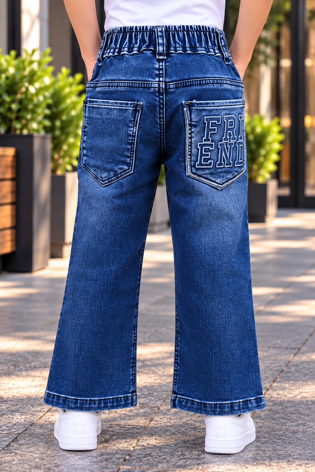 237PL Boys’ Mid-Blue Straight-Fit Denim Jeans – Premium Washed Denim | Relaxed Straight-Leg Casual Pants 237PL-277-BLU - Image 3