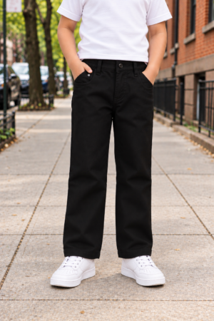 6182PL Boys’ Classic Black Straight-Fit Denim Jeans | Premium Everyday Casual Pants 6182PL-294-BLK