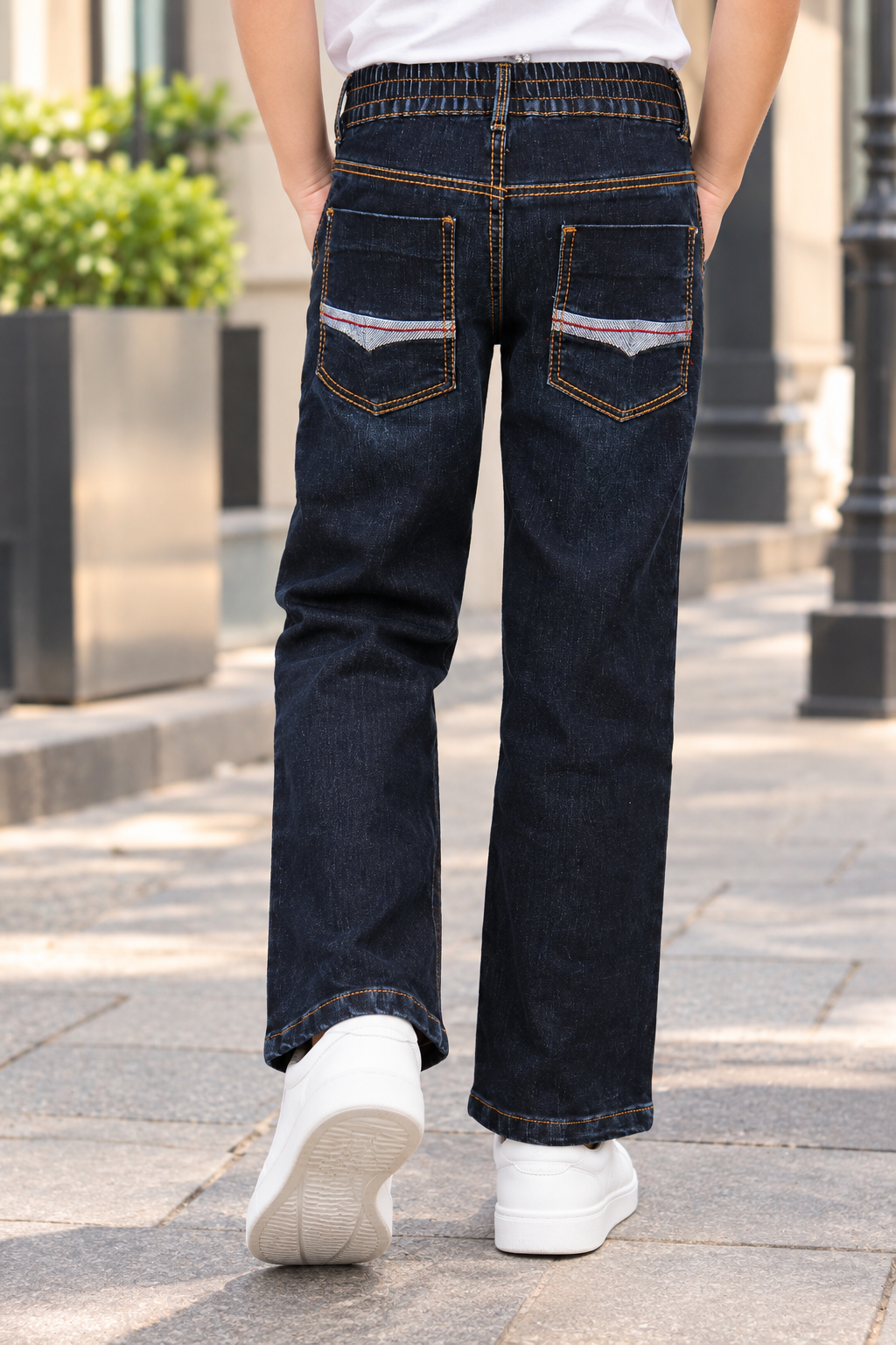 8596PL Boys’ Premium Black Straight-Fit Denim Jeans | Classic Full-Length Casual Pants 8596PL-414-D BLU - Image 3