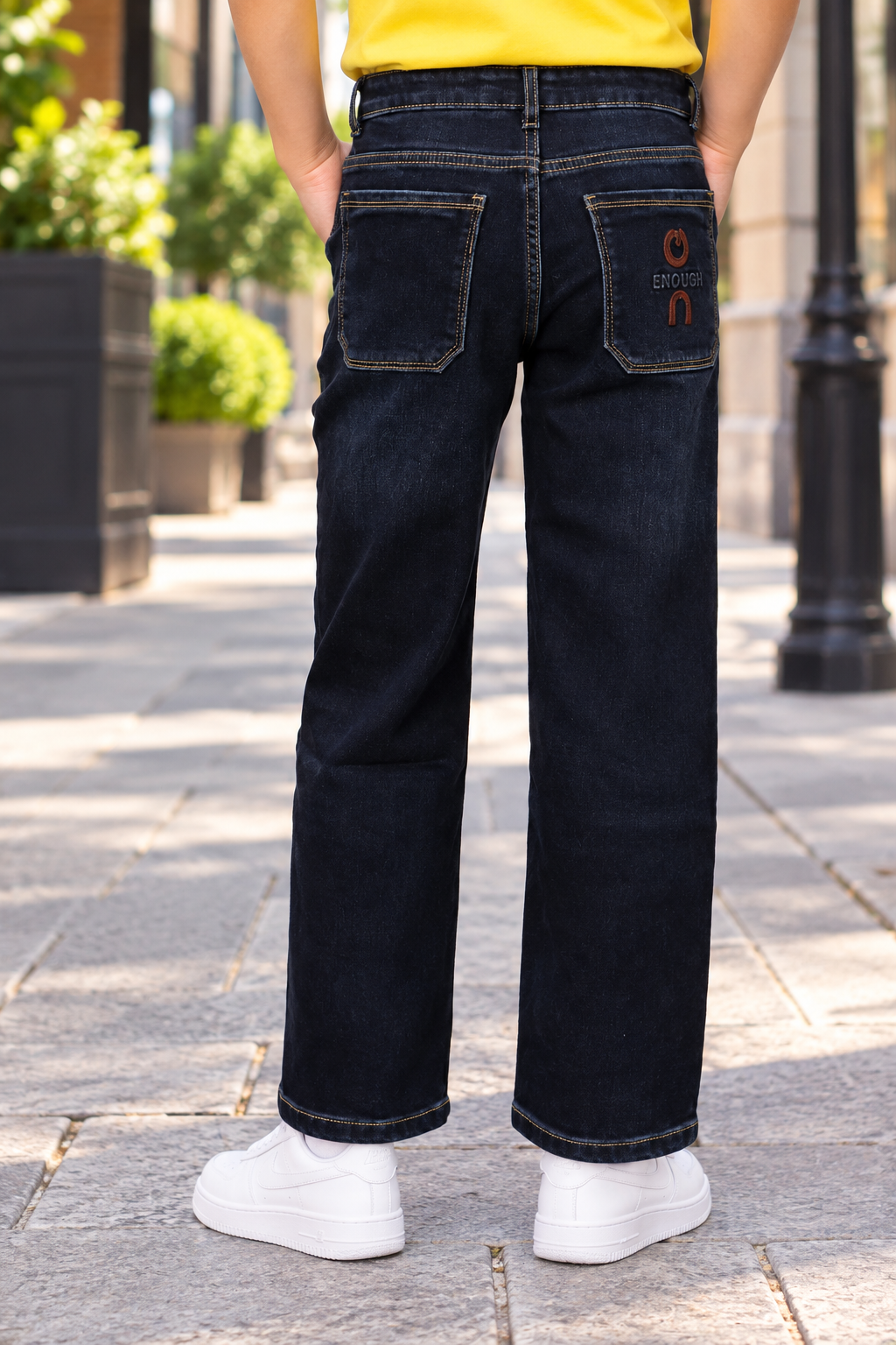 8351PL Boys’ Premium Dark Indigo Straight Fit Denim Jeans | Classic Full-Length Casual Jeans 8351PL-30-BLU - Image 3