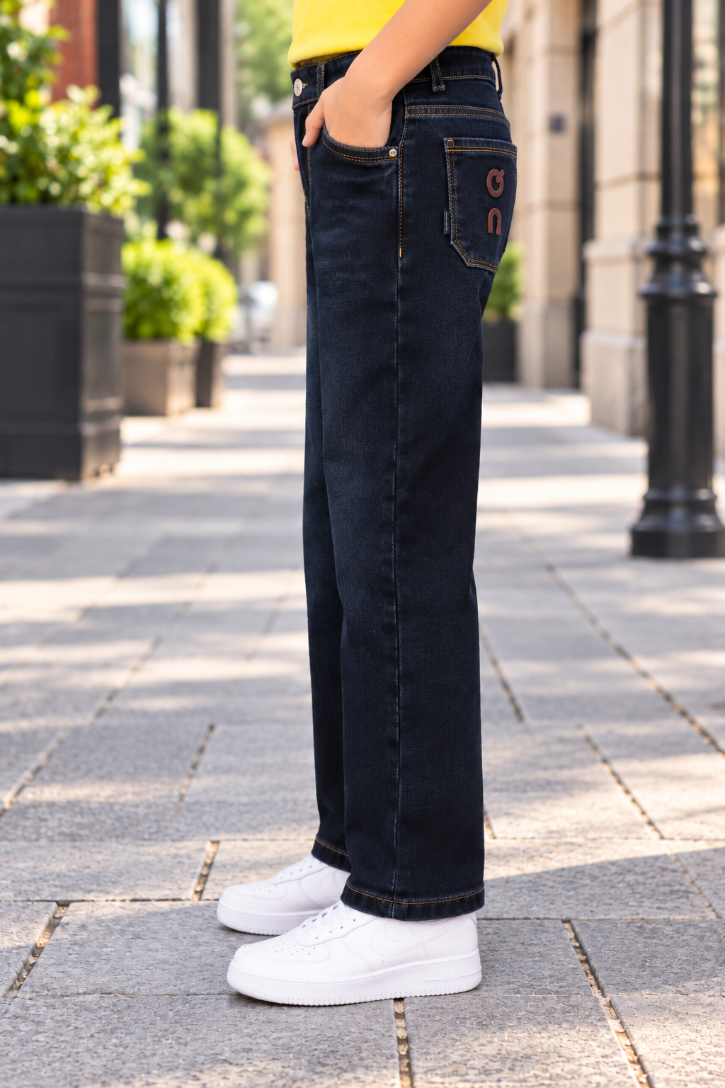 8351PL Boys’ Premium Dark Indigo Straight Fit Denim Jeans | Classic Full-Length Casual Jeans 8351PL-30-BLU - Image 4