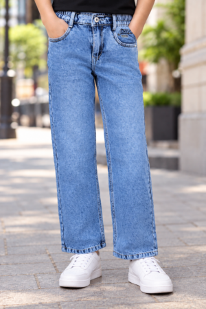 8348PL Boys’ Light Blue Straight Fit Denim Jeans | Classic Washed Full-Length Casual Jeans 8348PL-30-L BLU