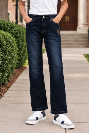 999PL Boys’ Dark Indigo Straight-Fit Denim Jeans – Premium Imported Denim | Classic Everyday Style 999PL-277-D BLU