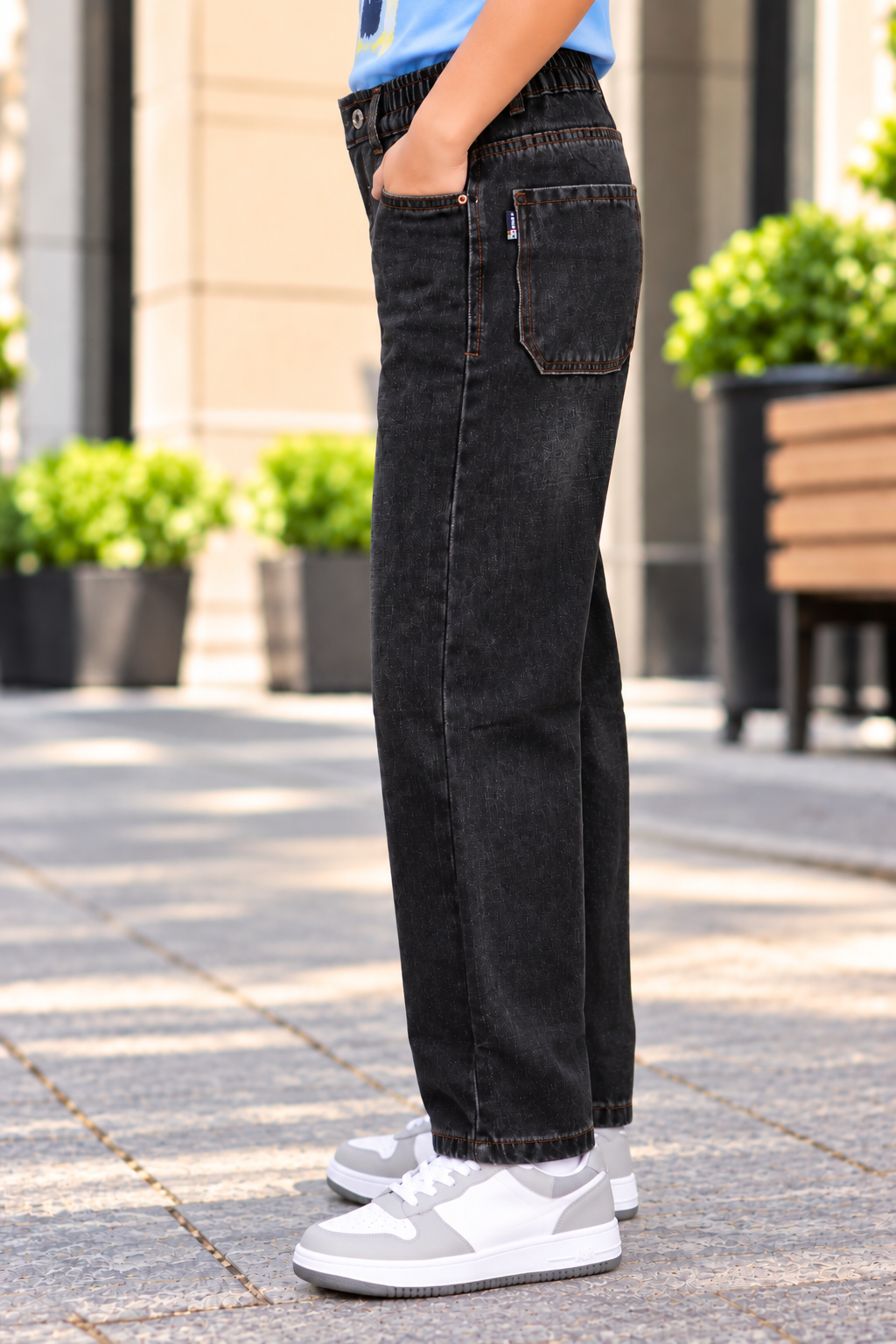 8348PL Boys’ Premium Black Straight Fit Denim Jeans | Classic Full-Length Casual Jeans 8348PL-30-BLK - Image 3