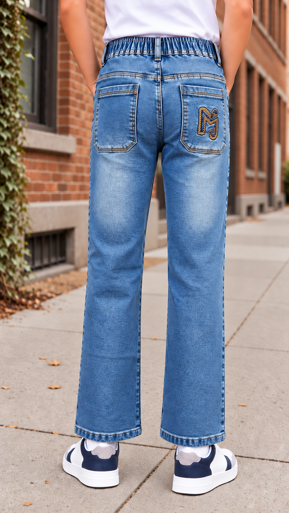 999PLBoys’ Light Blue Straight-Fit Denim Jeans – Faded Wash | Imported Denim Fabric | Casual Everyday Pants 999PL-277-L BLU - Image 3